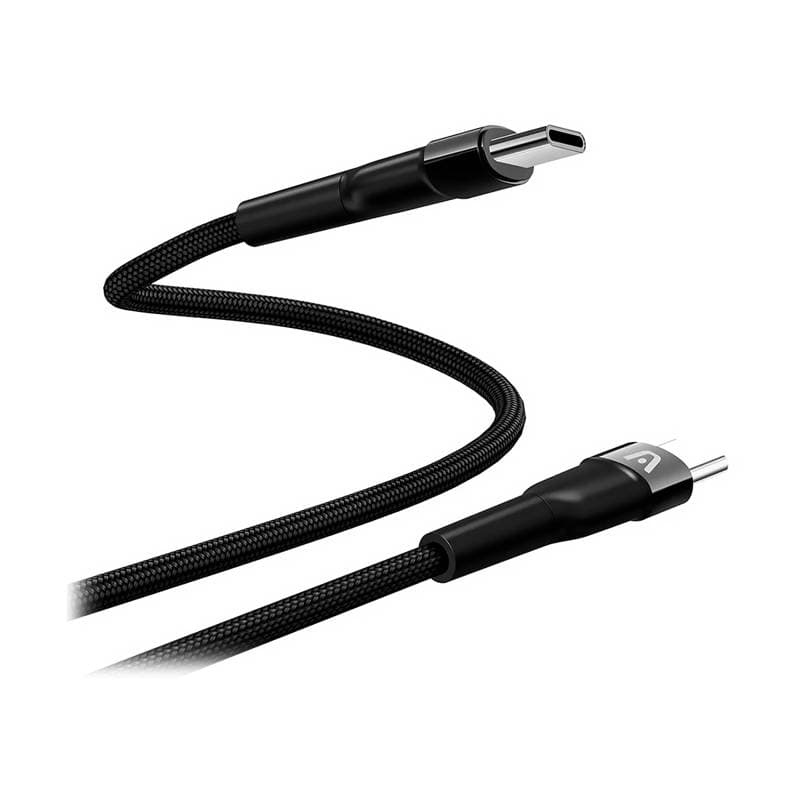 CABLE ARGOM CB-0050BK TYPE-C TO TYPE-C 100W NYLON BRAIDED DURA SPEED 3.0M BLACK - Imagen 1