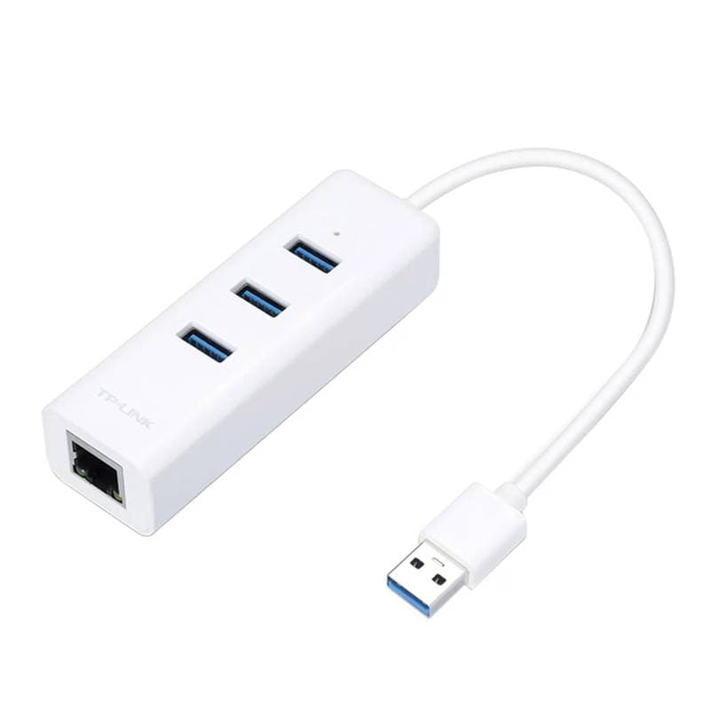 ADAPTADOR USB 2 EN 1 CON HUB DE 3 PUERTOS USB 3.0 Y ADAPTADOR ETHERNET GIGABIT UE330 - Imagen 1