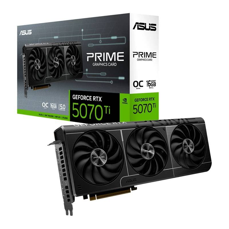 VIDEO ASUS PRIME GeForce RTX-5070 TI OC Edition 16GB GDDR6X 256BIT HDMI 3DP 3Vent PCIe 5.0 - Imagen 1