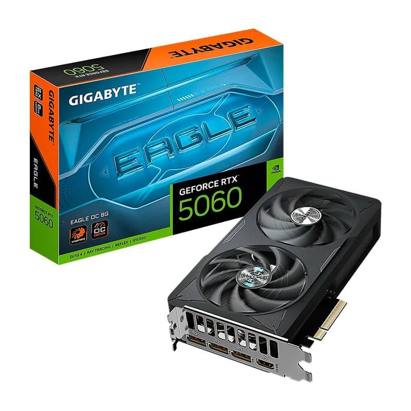 VIDEO GIGABYTE GeForce RTX-5060 EAGLE OC 8GB GDDR7 128Bit HDMI 3DP 2Vent. PCIex5.0 - Imagen 1
