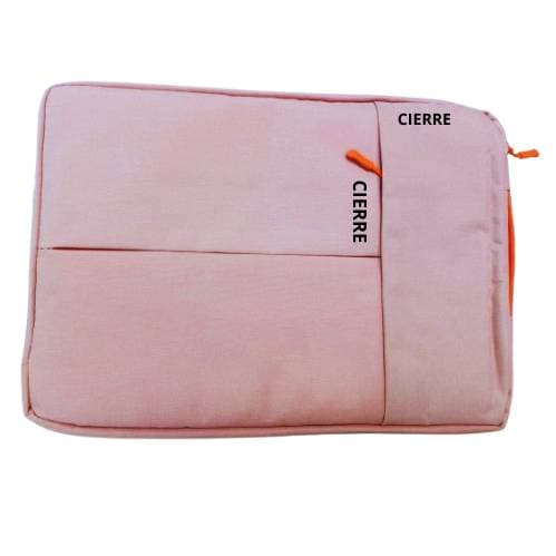 Estuche para laptop 14" Bolsillo combinado 2 cierres rosa - Imagen 1