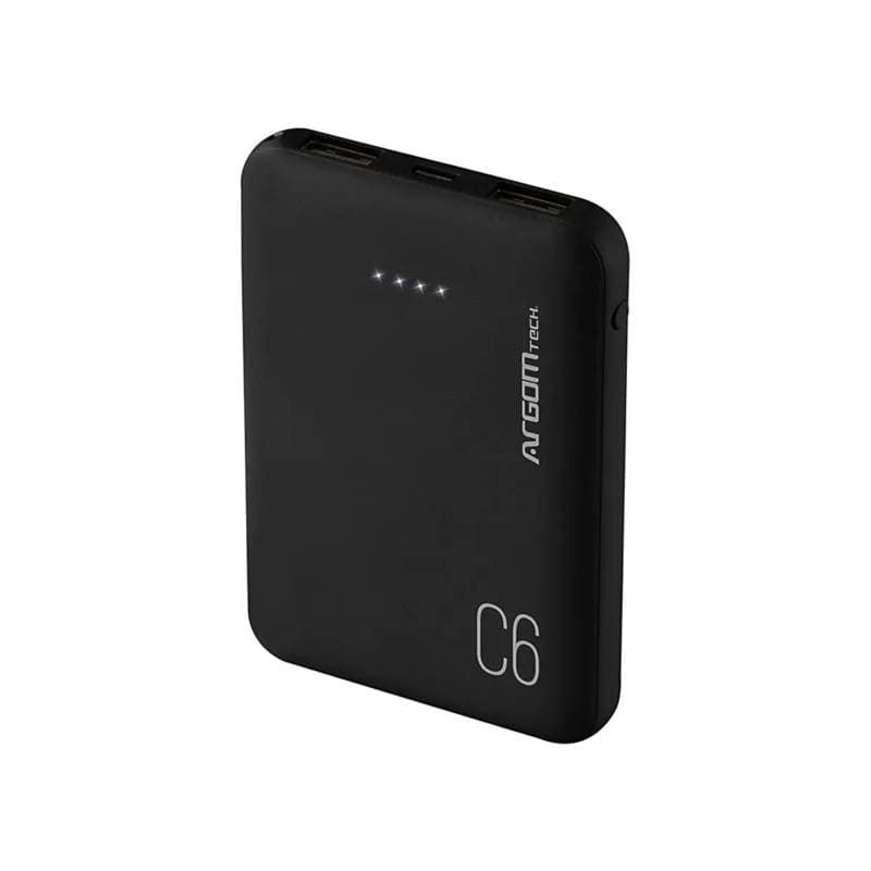 POWER BANK ARGOM 6000 ARG-PB-1136 WITH CABLE NEGRO - Imagen 1