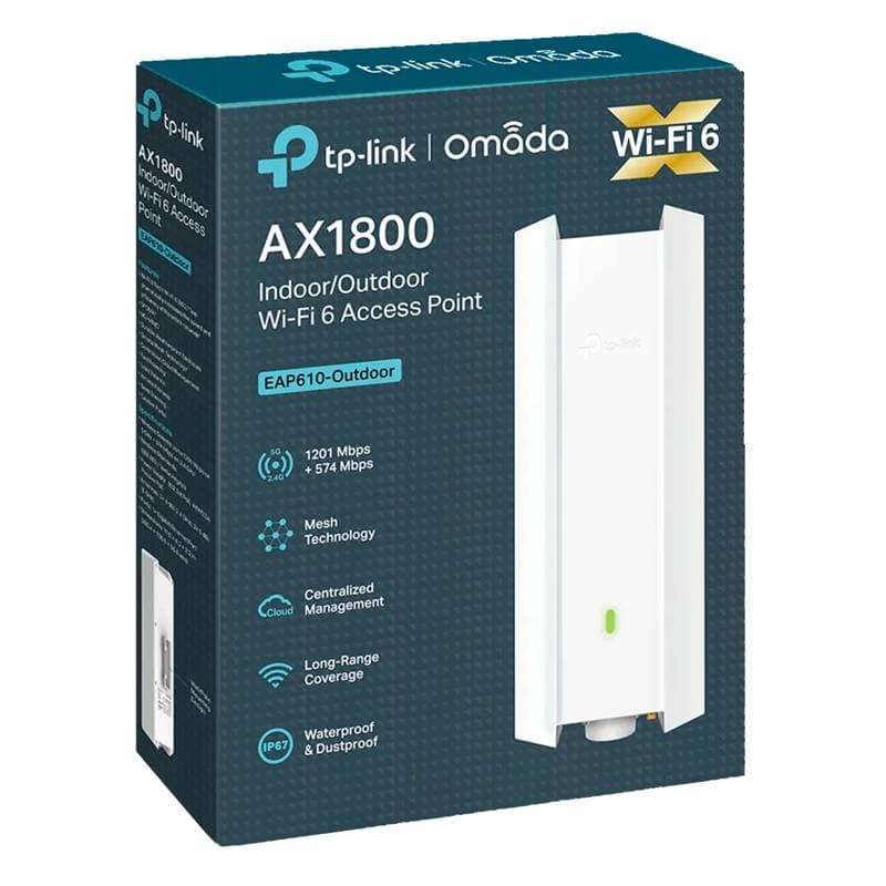 PUNTO DE ACCESO INALAMBRICO TP-LINK EXTERIOR WI-FI 6 AX1800 DOBLE BANDA IP67 EAP610-OUTDOOR - Imagen 1