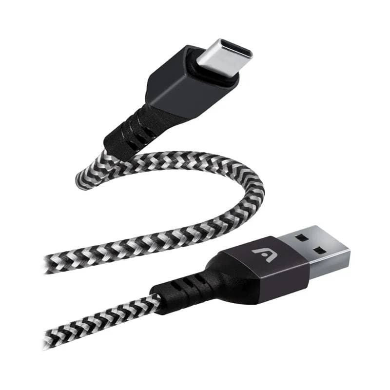 CABLE ARGOM TYPE-C TO USB 2.0 NYLON BRAIDED DURA FORM BLACK - Imagen 1