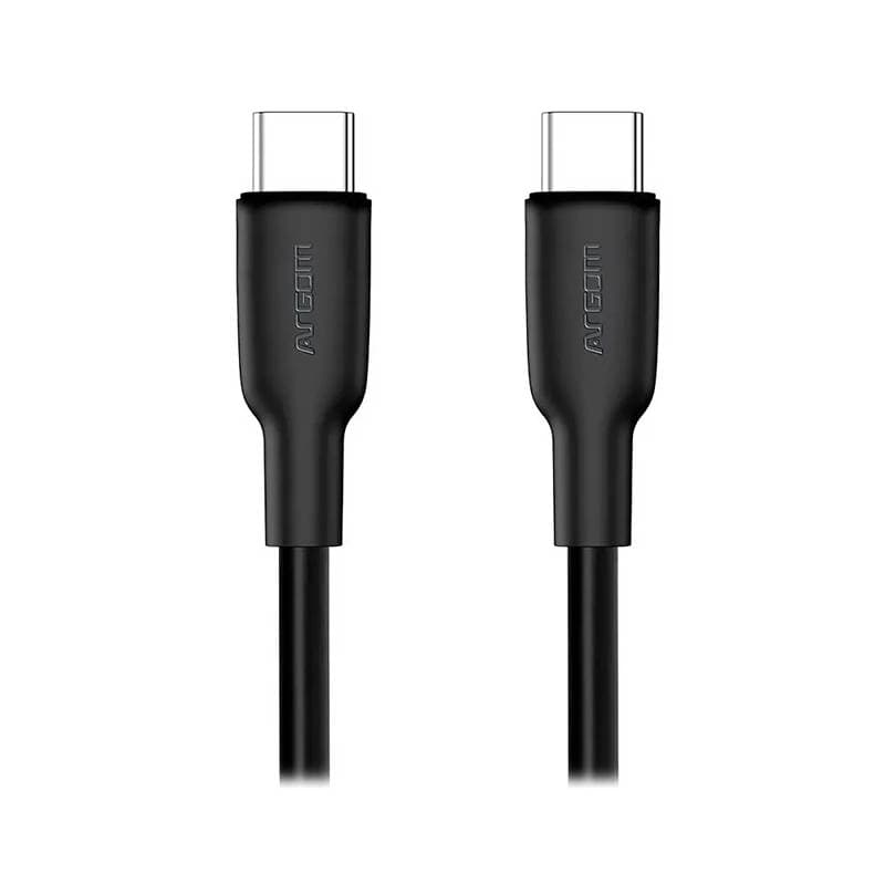 CABLE ARGOM DE SILICONA TYPE C TO TYPE C 65W 1.8MTS DURA FLEX BLACK - Imagen 1