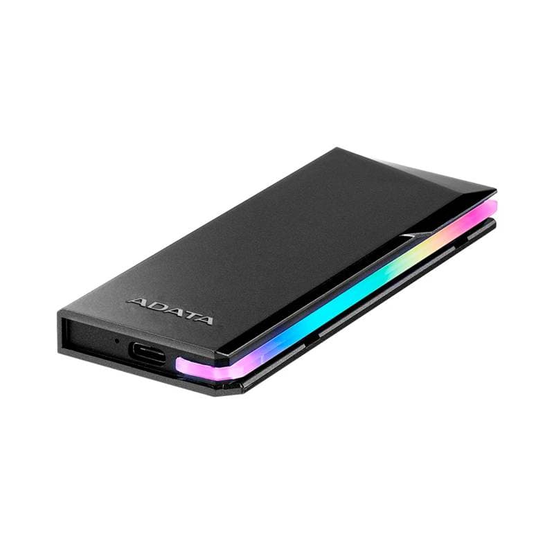 CASE ADATA FOR HDD-SSD EC700G M.2 PCIE/SATA USB3.2 GEN2 WITH RGB LIGHTING - Imagen 1