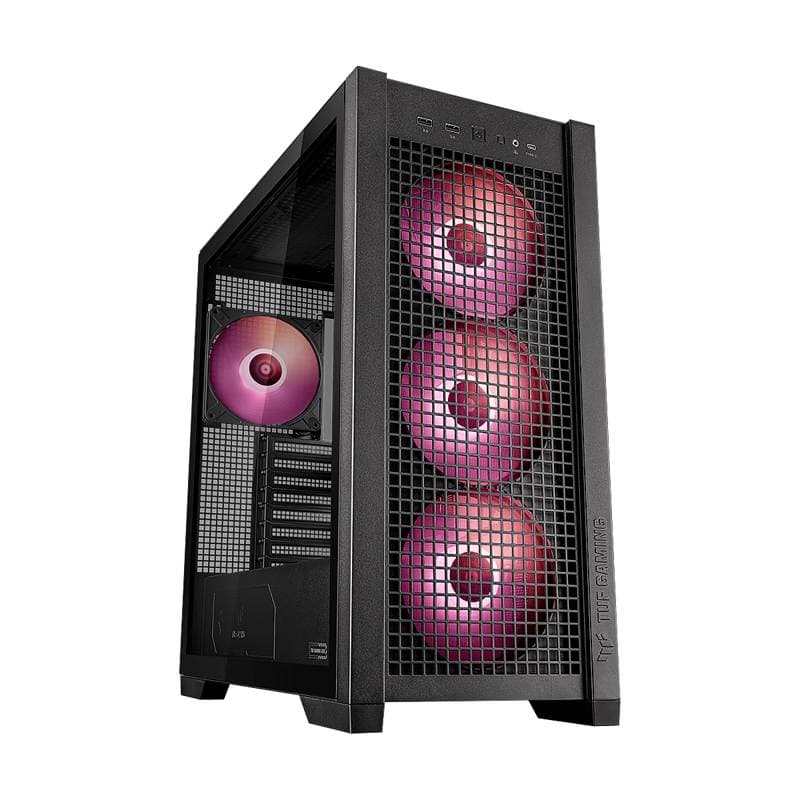 CASE ASUS TUF GAMING GT302 ARGB TEMP. GLAS MID TOWER 3VEN-ARGB 3USB3.2 BLACK - Imagen 1