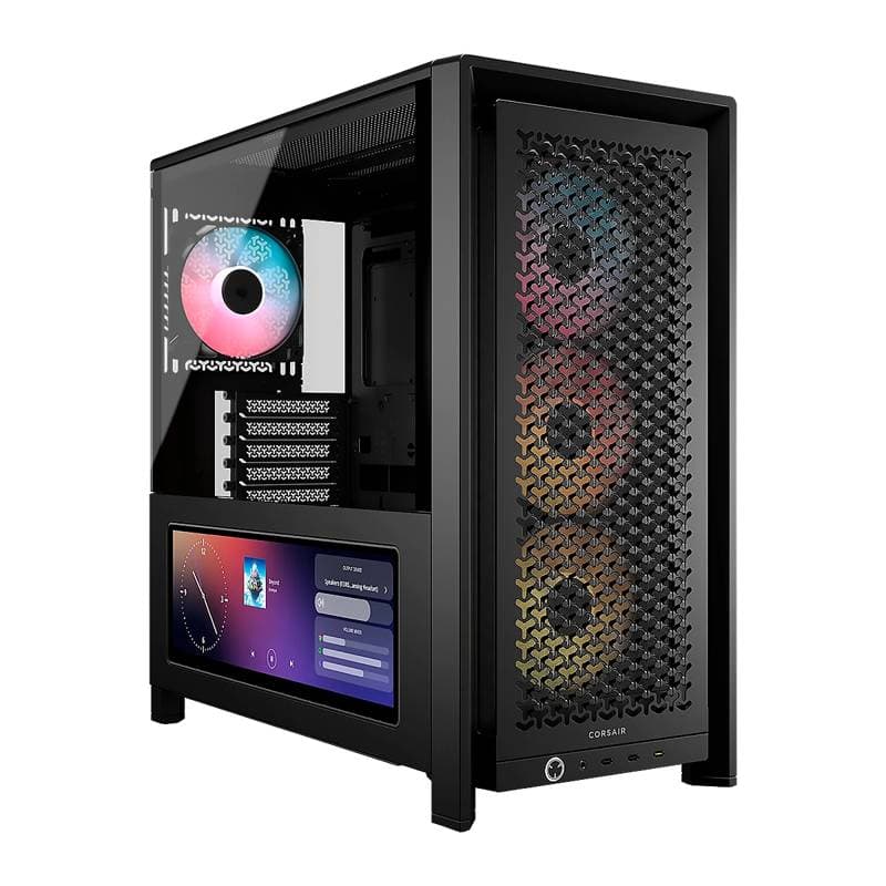 CASE CORSAIR ATX 4000D Pantalla Tactil XENEON 14.5 TEMPERED GLAS MID-TOWER CASE N-PS 4VEN-RGB NEGRO - Imagen 1