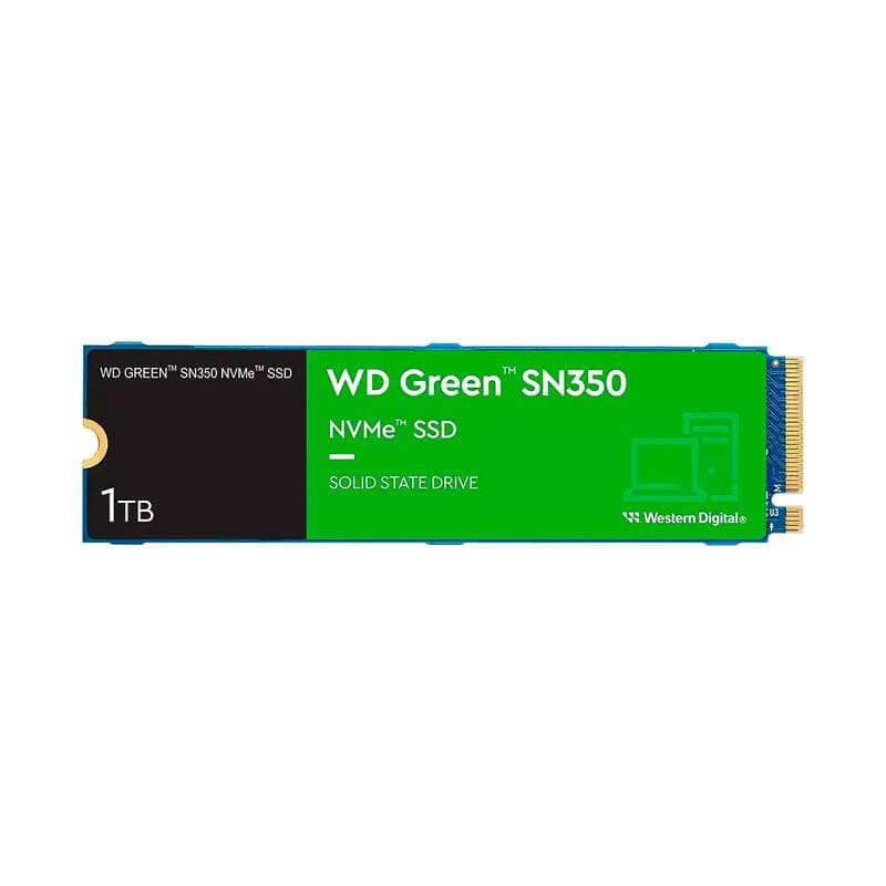 SSD WESTERN DIGITAL SN350 NVME 1TB GEN3X4 PCIE M.2 2280 1850MBS GREEN - Imagen 1