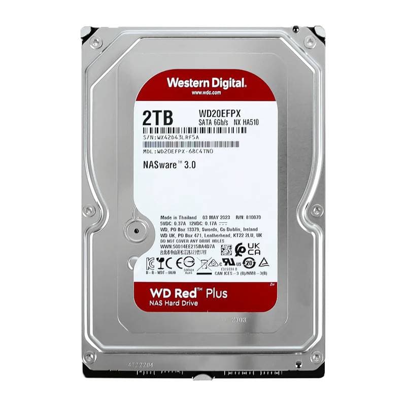 DISCO DURO 2TB INTELLI-POWER 24-7 5400RPM CACHE-512MB SATA 6.0GB S 3.5INC. ROJO PLUS NAS 3Y - Imagen 1