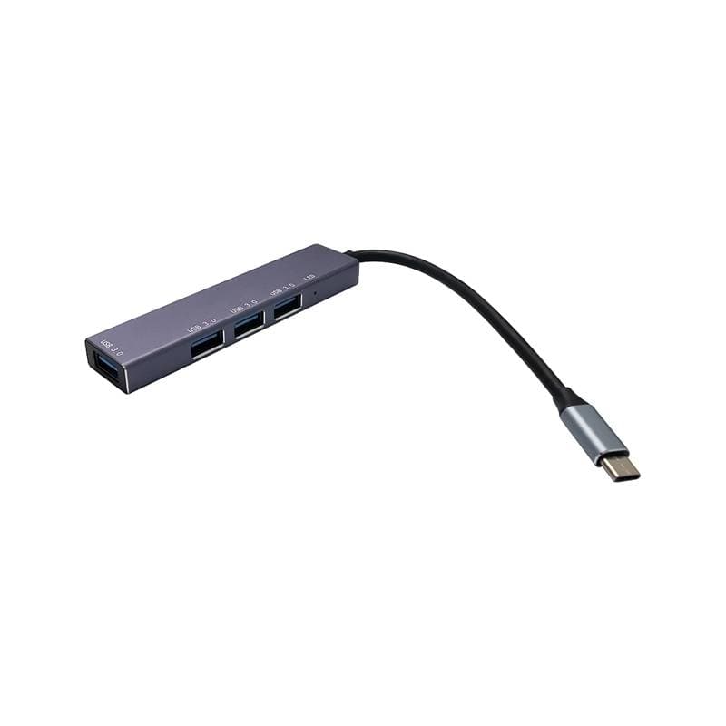 HUB TREQA USB 3.0 TO 4 PUERTOS TYPE-C SILVER - Imagen 1
