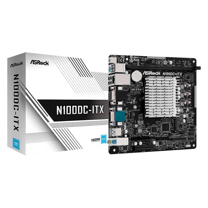 MBO ASROCK N100DC-ITX - Intel Quad-Core N100 DDR4-2-SATA3 Supports Intel Turbo Boost Mini-ITX - Imagen 1