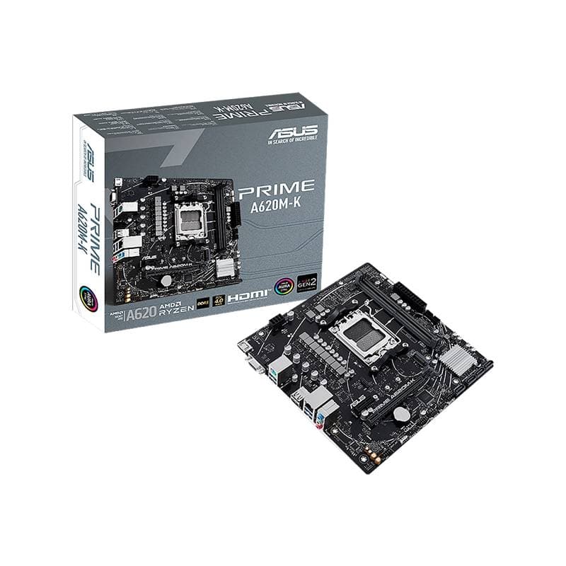 MBO ASUS PRIME A620M-K AMD AM5 RYZEN 7000 2XDDR5-5200 VGA HDMI M.2 6USB PCIE4.0 MICRO-ATX - Imagen 1