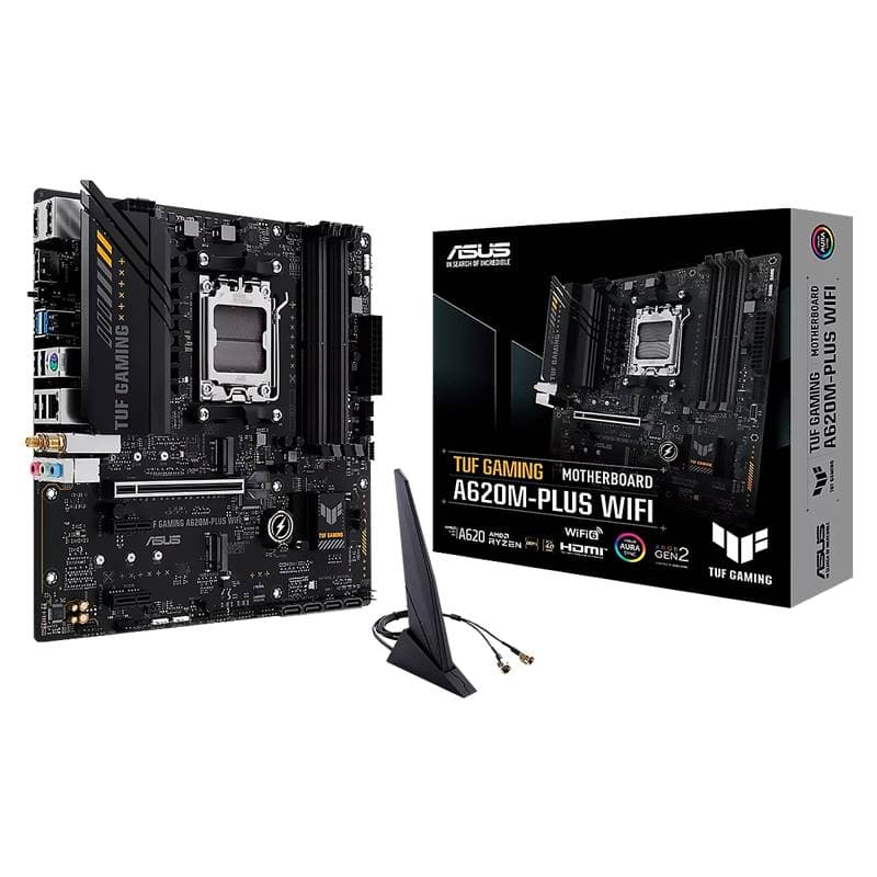 MBO ASUS A620M-Plus Wifi AMD AM5 Ryzen 7000 Series 4DDR5 HDMI 2DP 2M.2 USB3.2 PCIE4.0 mATX - Imagen 1