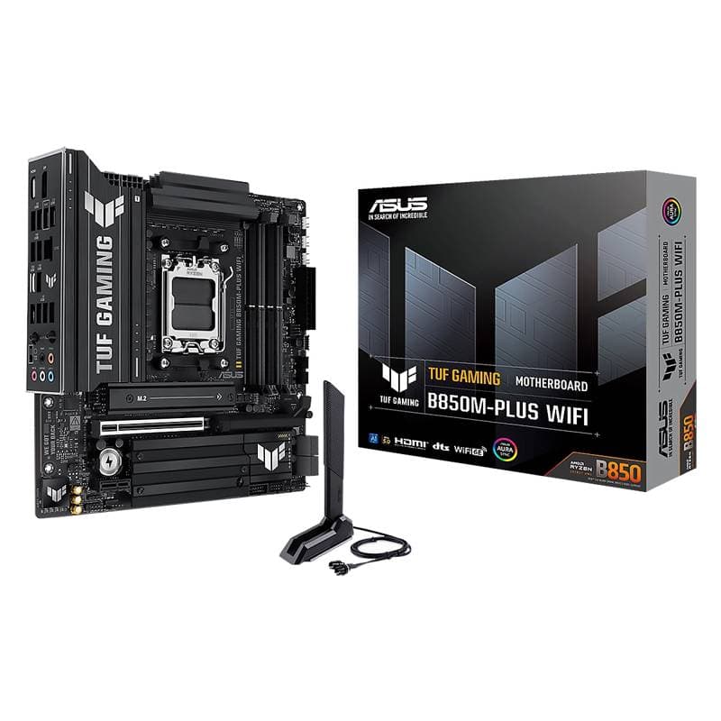 MBO ASUS TUF GAMING B850M-Plus WIFI AM5 AMD Ryzen 9000 DDR5-8000Mhz BT DP HDMI 12usb PCIe 5.0 mATX - Imagen 1