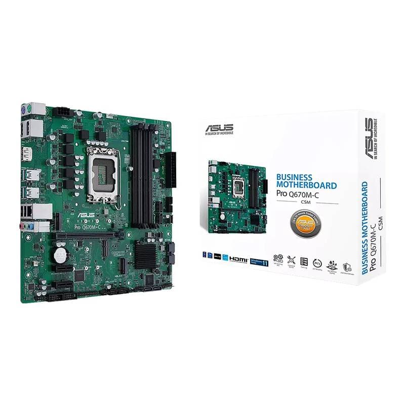 MBO ASUS PRO Q670M-C-CSM 13VA-12VA LGA1700 4DDR5-5600 2DP HDMI 2M.2 6USB PCIE4.0 MATX - Imagen 1