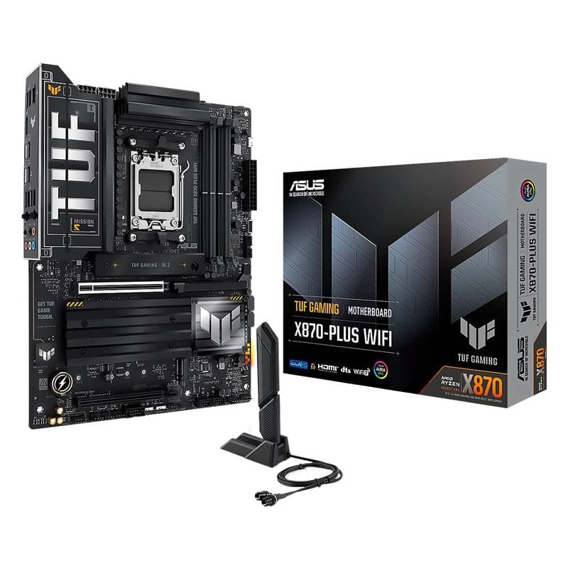 MBO ASUS TUF GAMING X870-Plus WIFI AMD AM5 4DDR5 WIFI HDMI 2USB4 4M.2 10USB PCIe5.0-4.0 ATX - Imagen 1