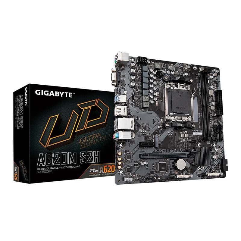 MBO GIGABYTE A620M S2H AMD AM5 2DDR5 HDMI D-SUB DP M.2 USB3.2 PCIE4.0 MATX - Imagen 1