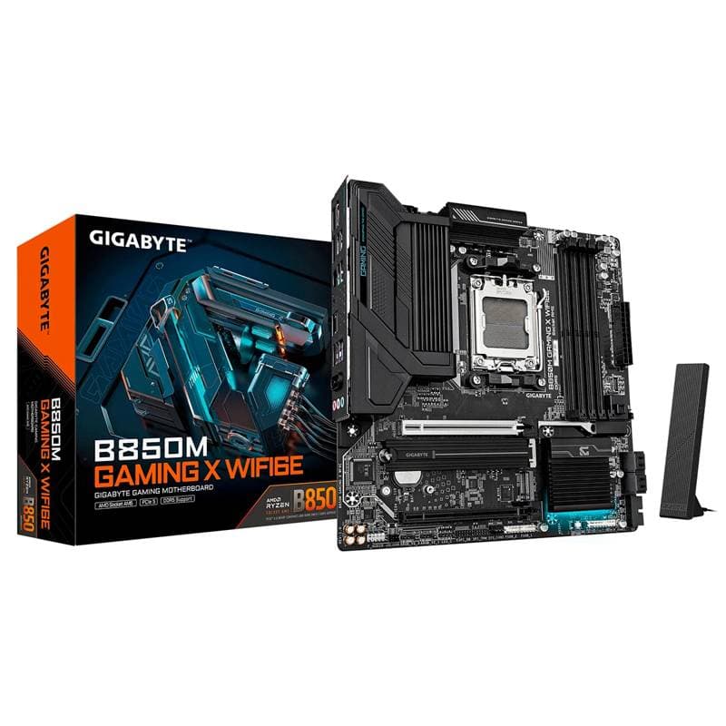 MBO GIGABYTE B850M GAMING X WIFI6E AM5 Ryzen 9000 4DDR5-5200 BT DP HDMI USB3.2 PCIe 5.0 micro-ATX - Imagen 1