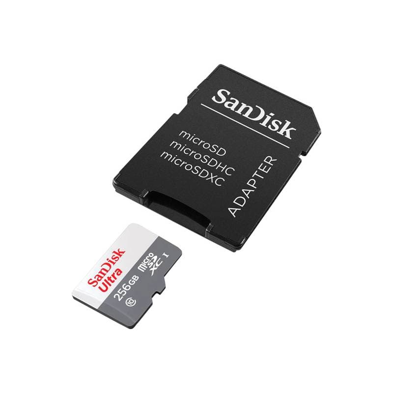 microSDHC SANDISK ULTRA 256GB 100MBs WITH ADAPTER - Imagen 1
