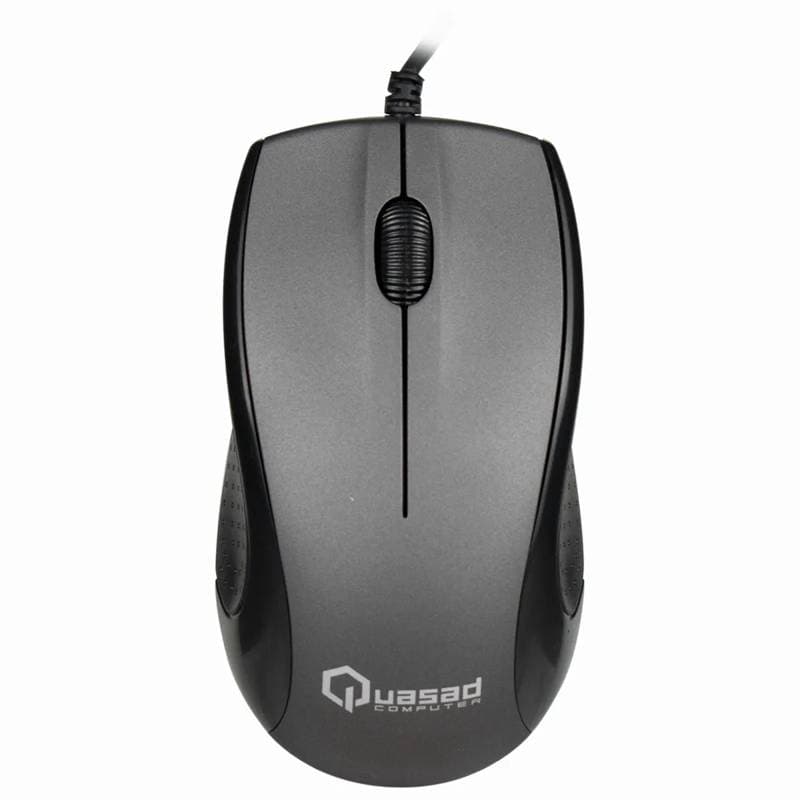 MOUSE QUASAD QM-703U 3D WIRED 1.5MTS GRIS - Imagen 1