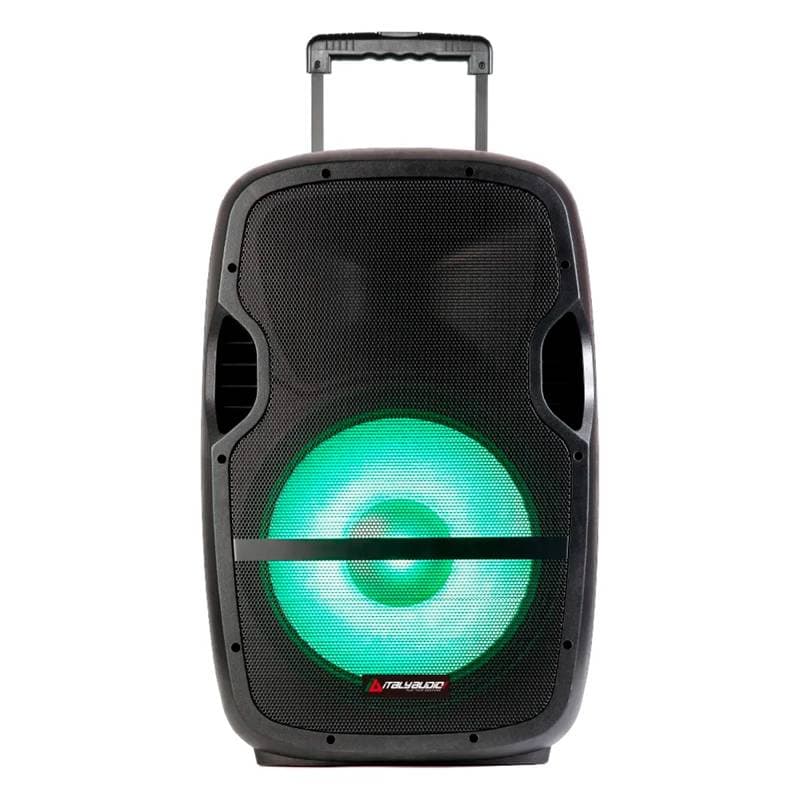 CAJA DE AUDIO ITALY ITL-TRO15 15Inch MP3 Pant-LED BT FM USB-SD RECARGABLE MIC STAND NEGRO - Imagen 1