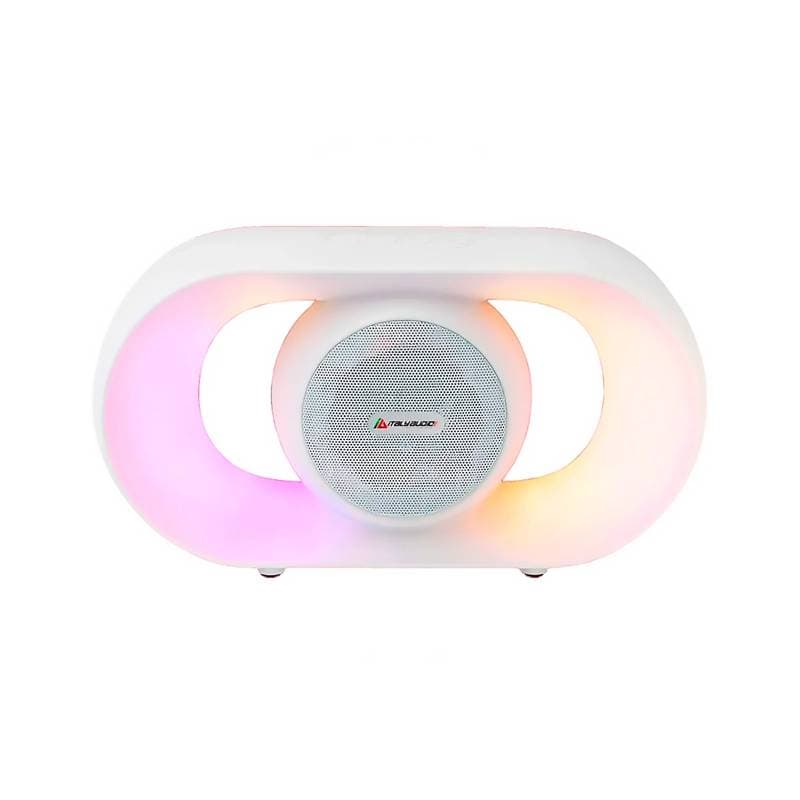 PARLANTE PORTATIL ITALY ITL-U8L PORTATIL RECARGABLE 5 WTS BT USB AUX FM BLANCO RGB - Imagen 1