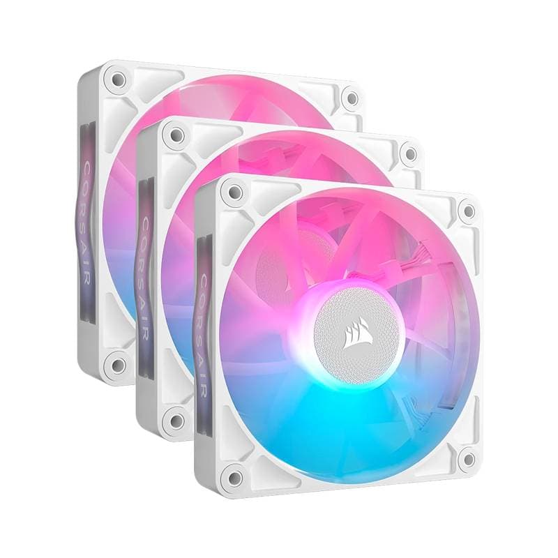 FAN TRIPLE STATER KIT CORSAIR iCUE LINK RX120 RGB 120mm PWM White - Imagen 1