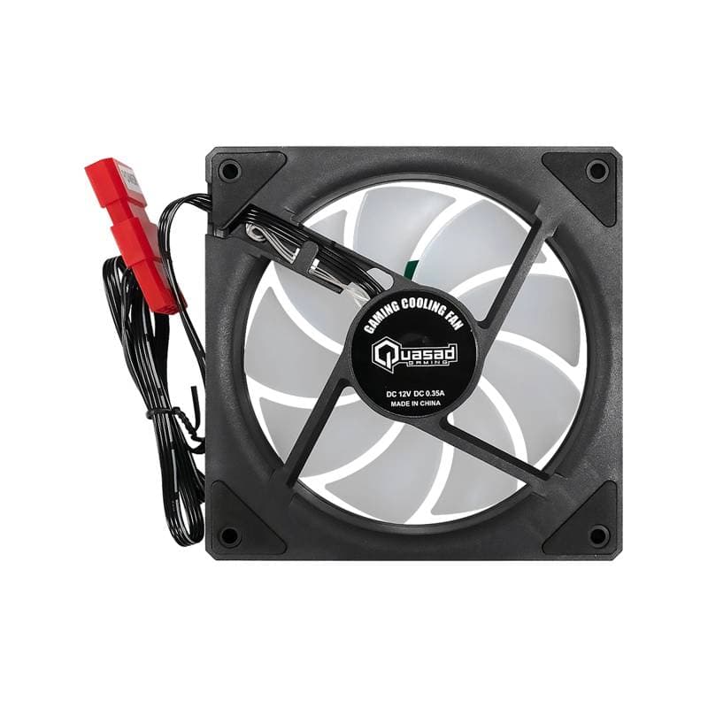 VENTILADOR QUASAD RGB Black Frame and Transparent leaf con 3D Light 4Pin Plastic Bag - Imagen 1