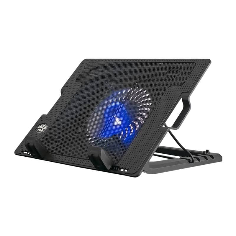 COOLING FAN 2-USB 1-VENTILADOR 5-NIVELES NEGRO - Imagen 1