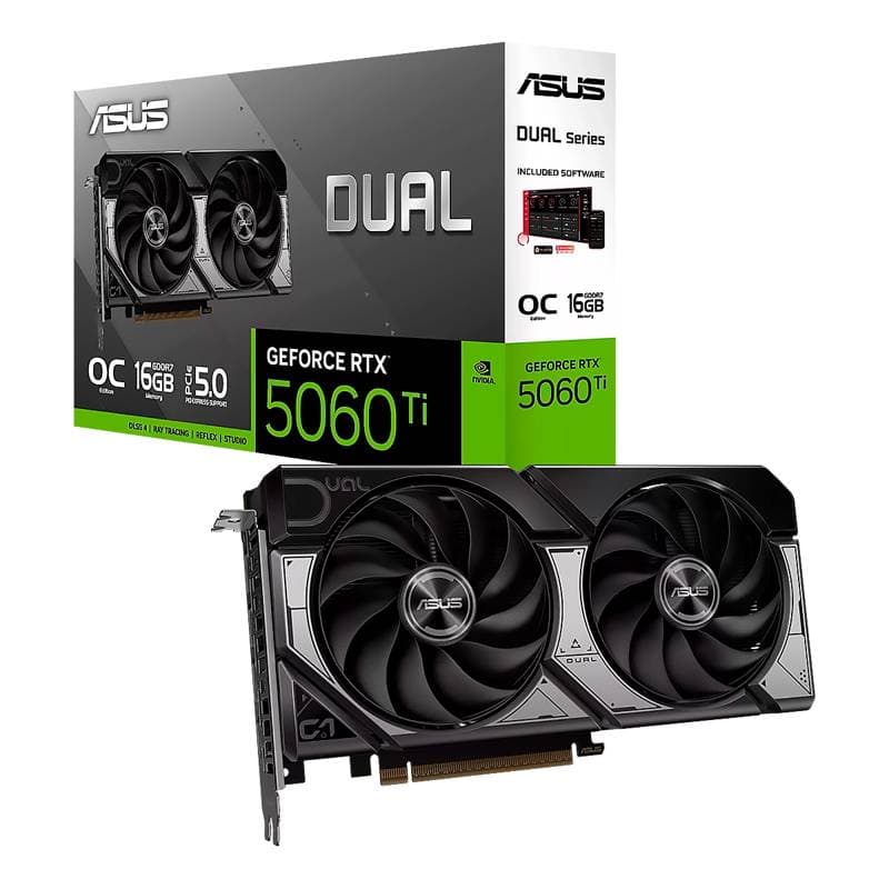 VIDEO ASUS Dual Geforce RTX-5060Ti OC Editrion 16GB GDDR7 128BIT HDMI 3DP 2Vent PCIe 5.0 - Imagen 1