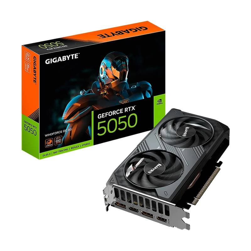VIDEO GIGABYTE GeForce RTX-5050 WINDFORCE OC 8GB-GDDR6 128Bit 2HDMI 2DP 2Vent. PCIex5.0 - Imagen 1