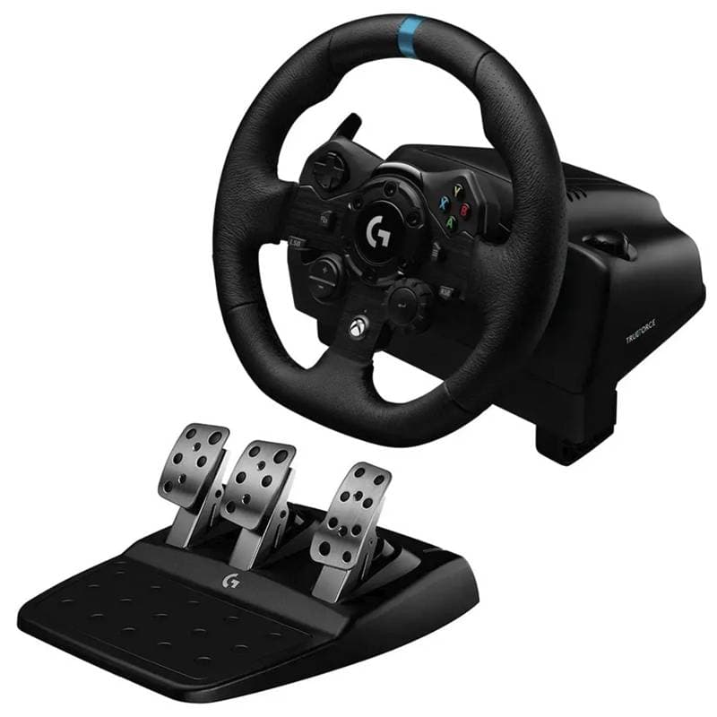 RACING WHEEL LOGITECH G923 Y PEDALES PARA XBOX SERIES X-S XBOX ONE Y PC NEGRO - Imagen 1